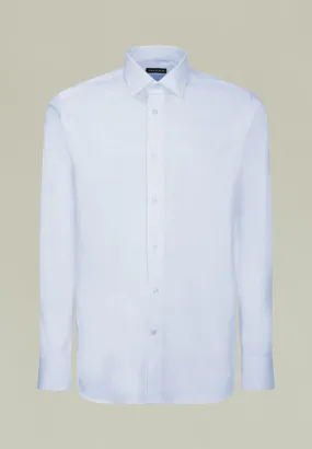 Camicia azzurra twill collo italiano slim