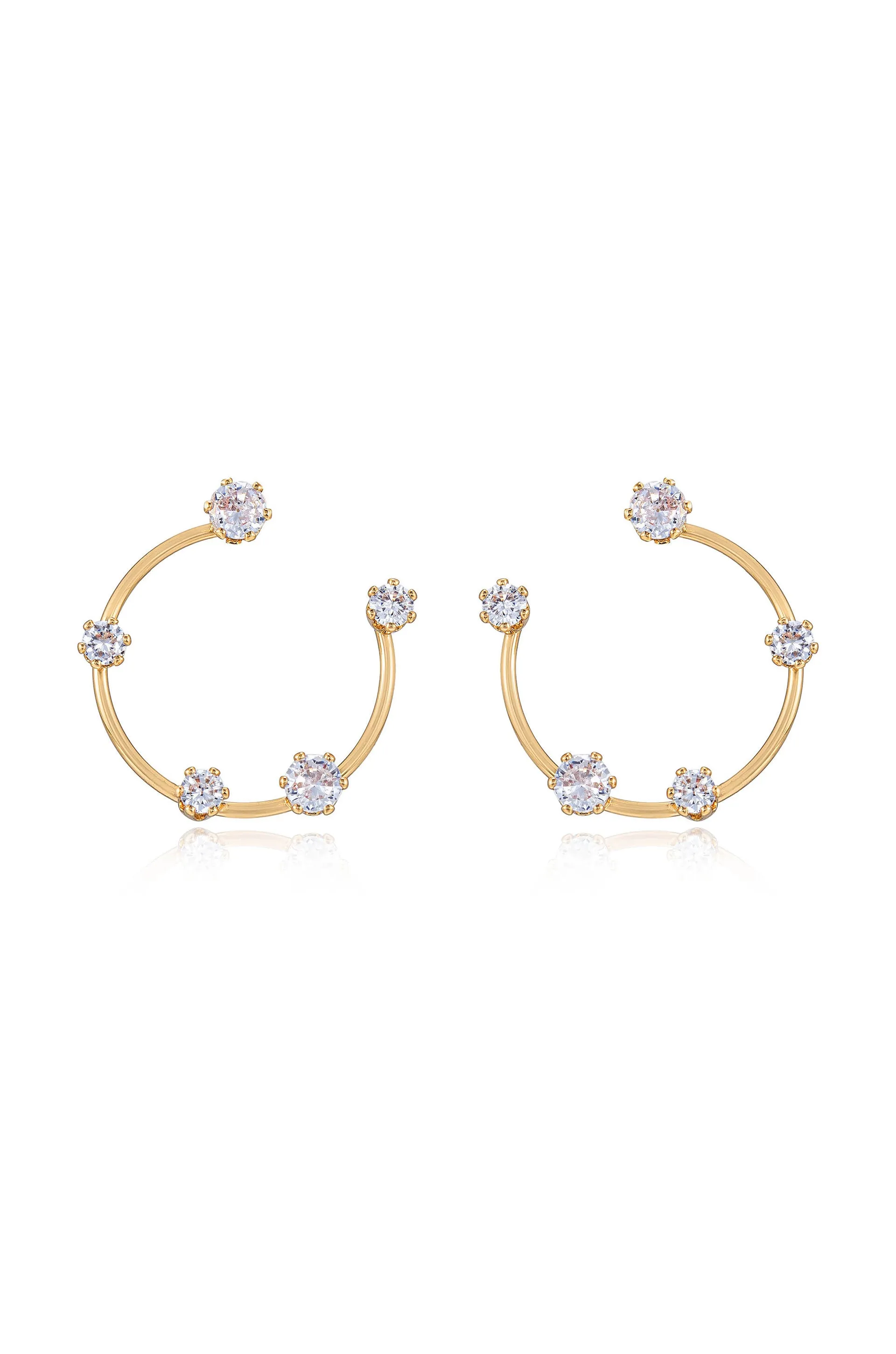 Celestial Small Wire & Crystal Ring Earrings