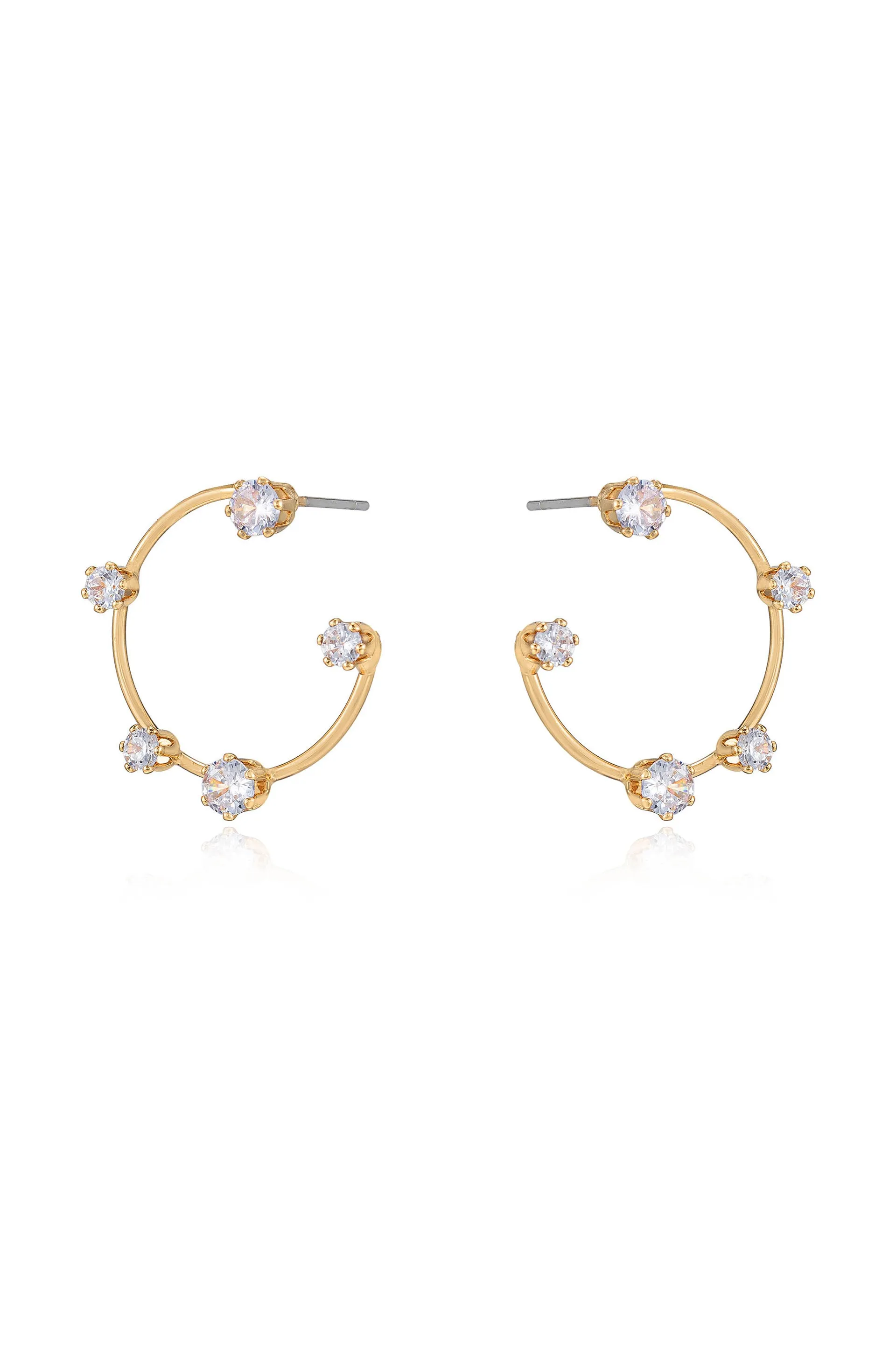 Celestial Small Wire & Crystal Ring Earrings