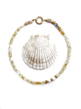 Citrine Quartz and Baroque Freshwater Pearl Statement Necklace