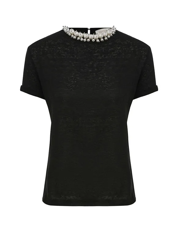 Crush Embellished Black Tee