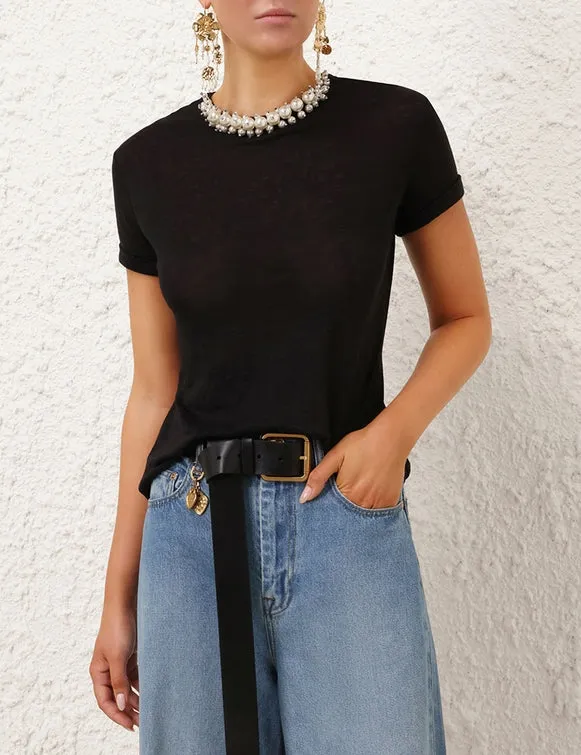 Crush Embellished Black Tee