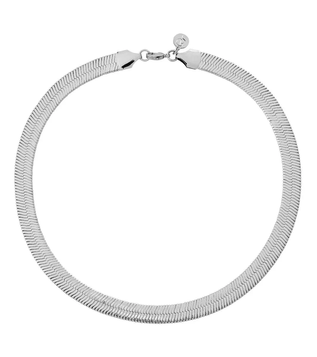 Edblad - Herringbone Necklace L Rhodium