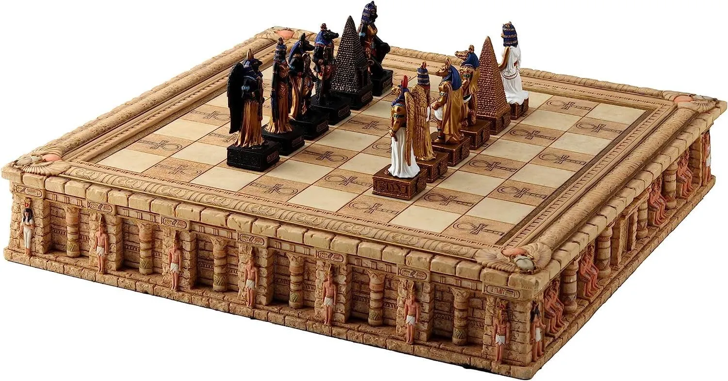 Egyptian Gods Chess Set with Ankh Board