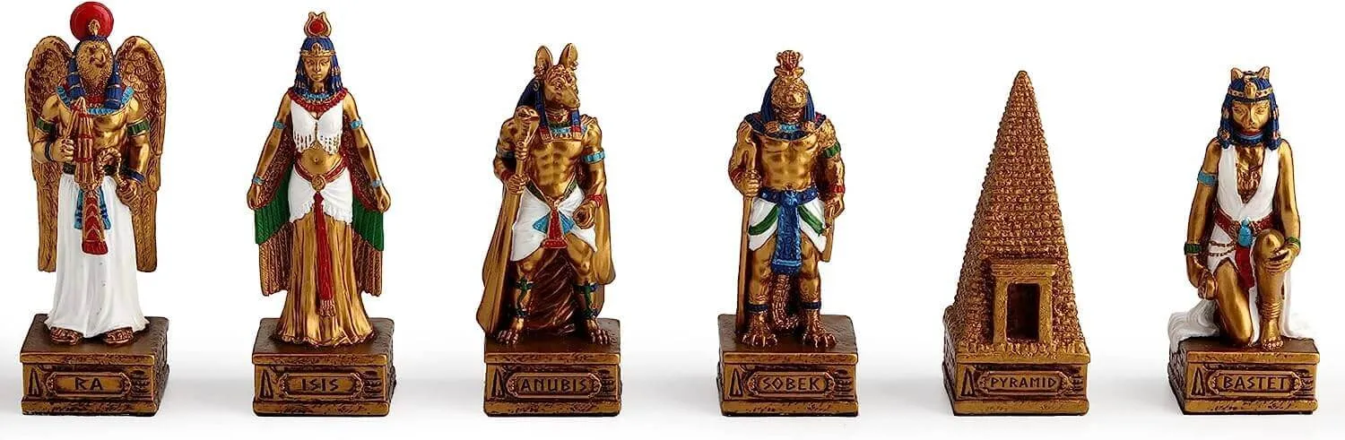 Egyptian Gods Chess Set with Ankh Board