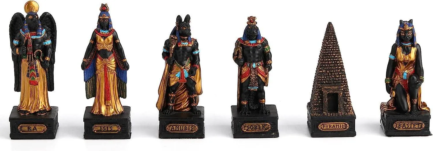 Egyptian Gods Chess Set with Ankh Board