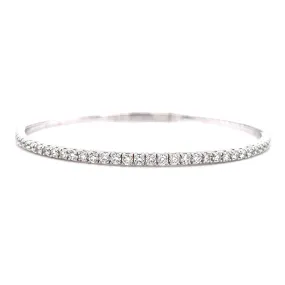 Flexible Bangle Bracelet with 1.48ctw of Diamonds in 14K White Gold