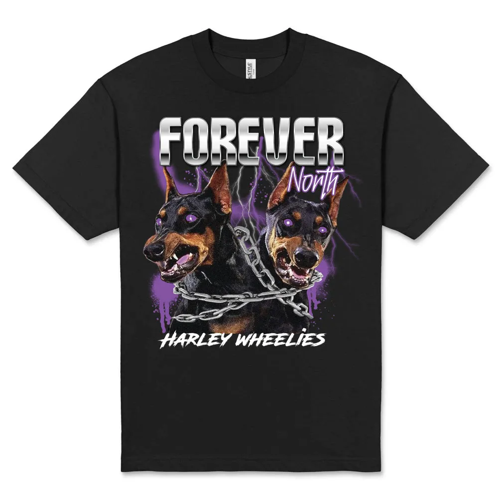 Forever North Wheelie Dogs Black Tee