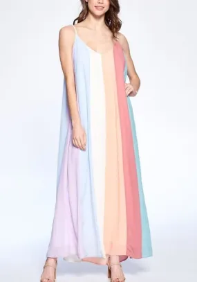 France colorblock maxi dress