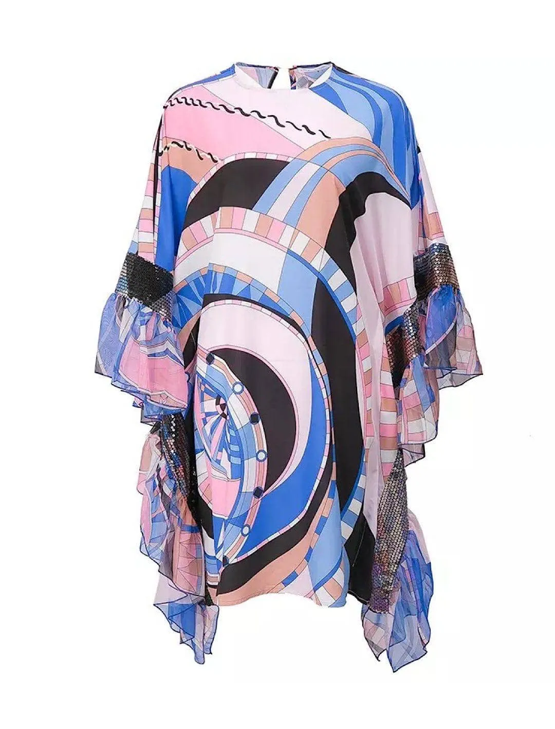 Geometrical Print Oversized Dress