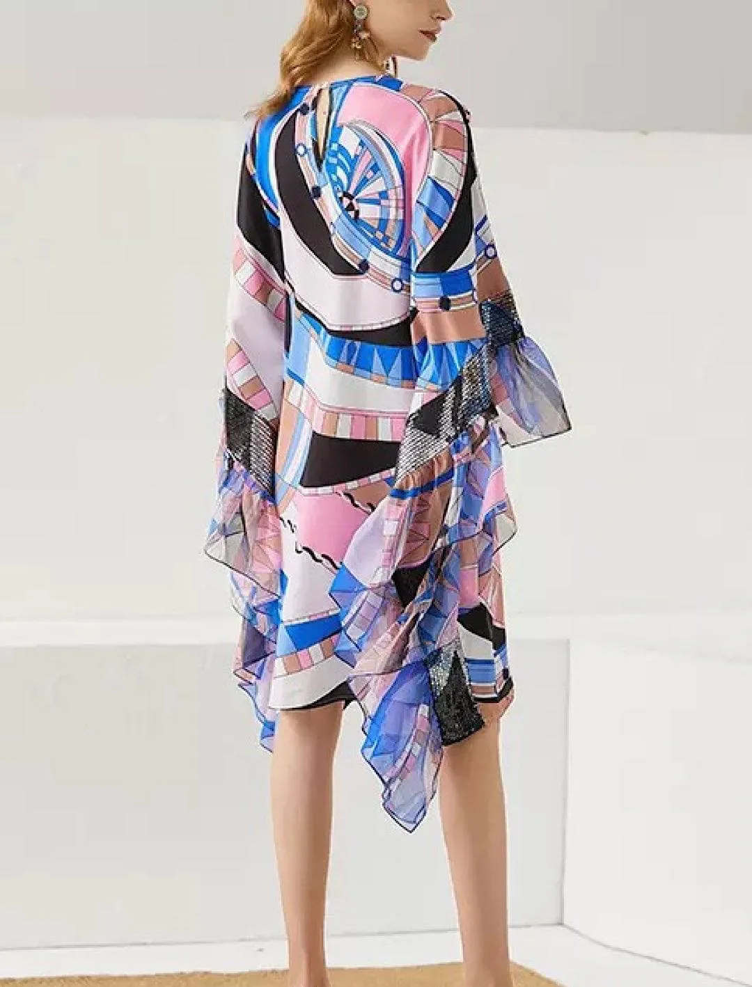 Geometrical Print Oversized Dress