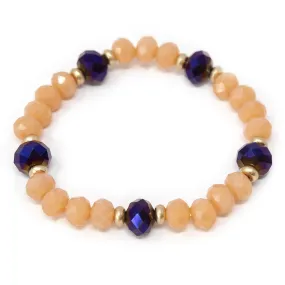 Glass Bead Stretch Bracelet Peach