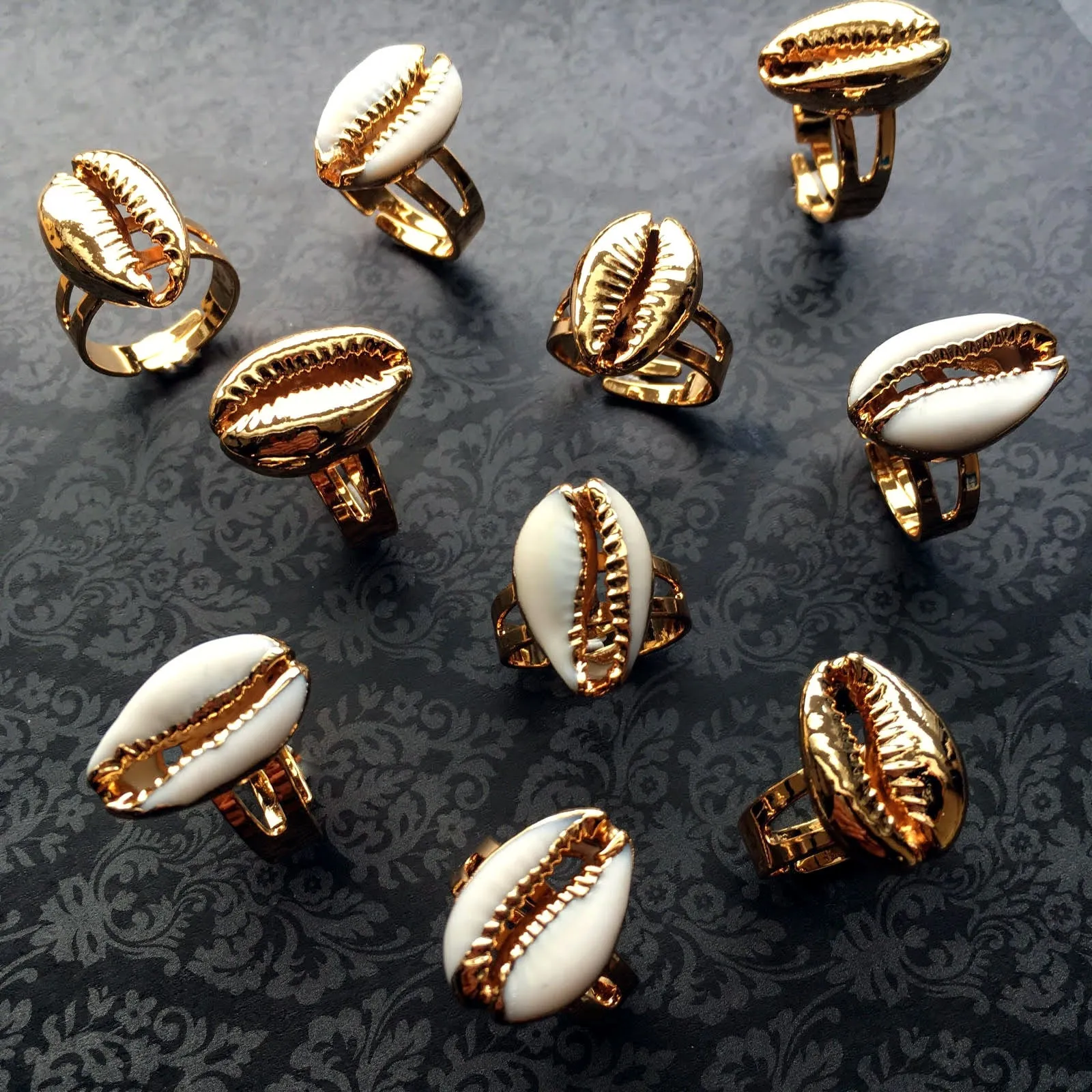 Gold Cowry Rings