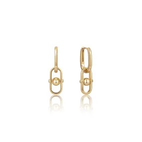 Gold Orb Link Drop Earrings