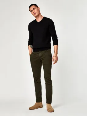 Johnny Slim Chino Pant - Dark Green Twill