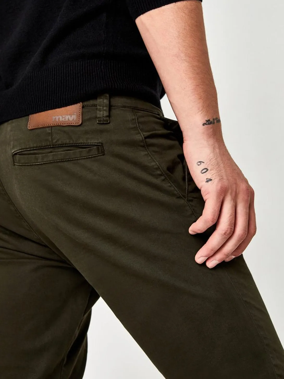 Johnny Slim Chino Pant - Dark Green Twill