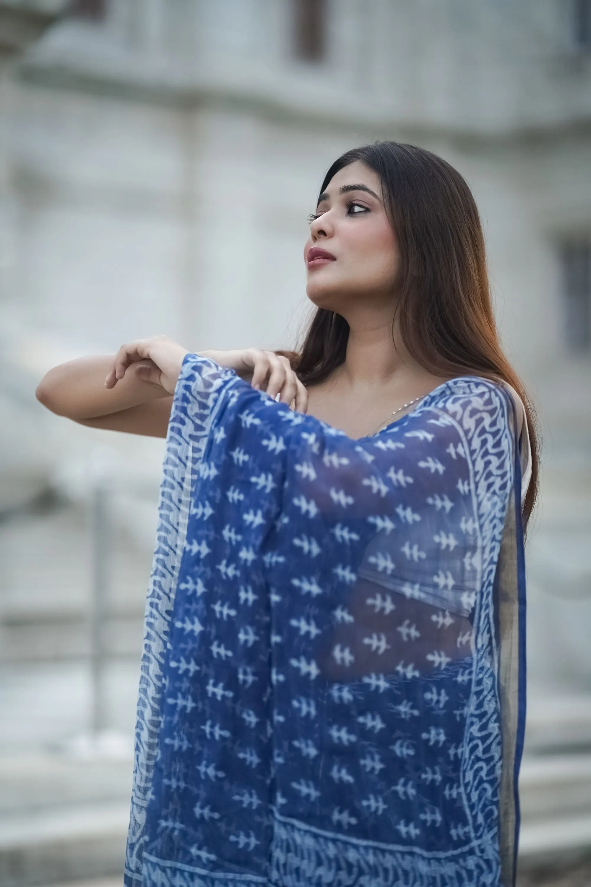 KaisorI Malhar Sejal Kota blockprinted cotton silk saree