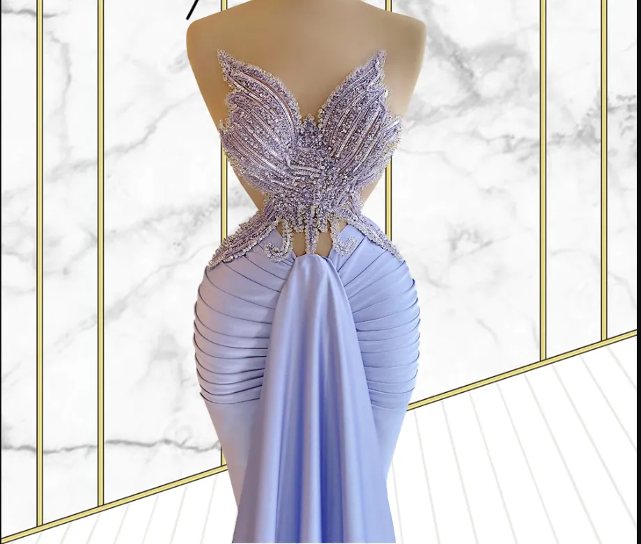 light purple prom dresses, beaded prom dresses, crystal prom dresses, sweetheart neck prom dresses, satin prom dresses Y1510