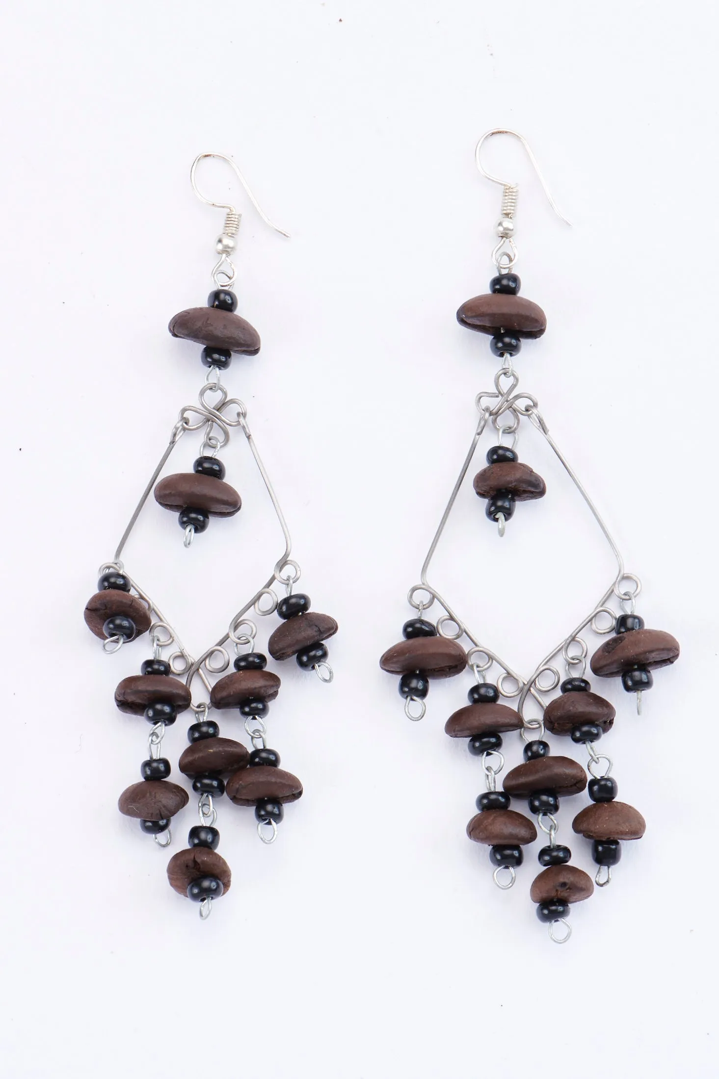 Mexican Coffee Bean Chandelier Earrings