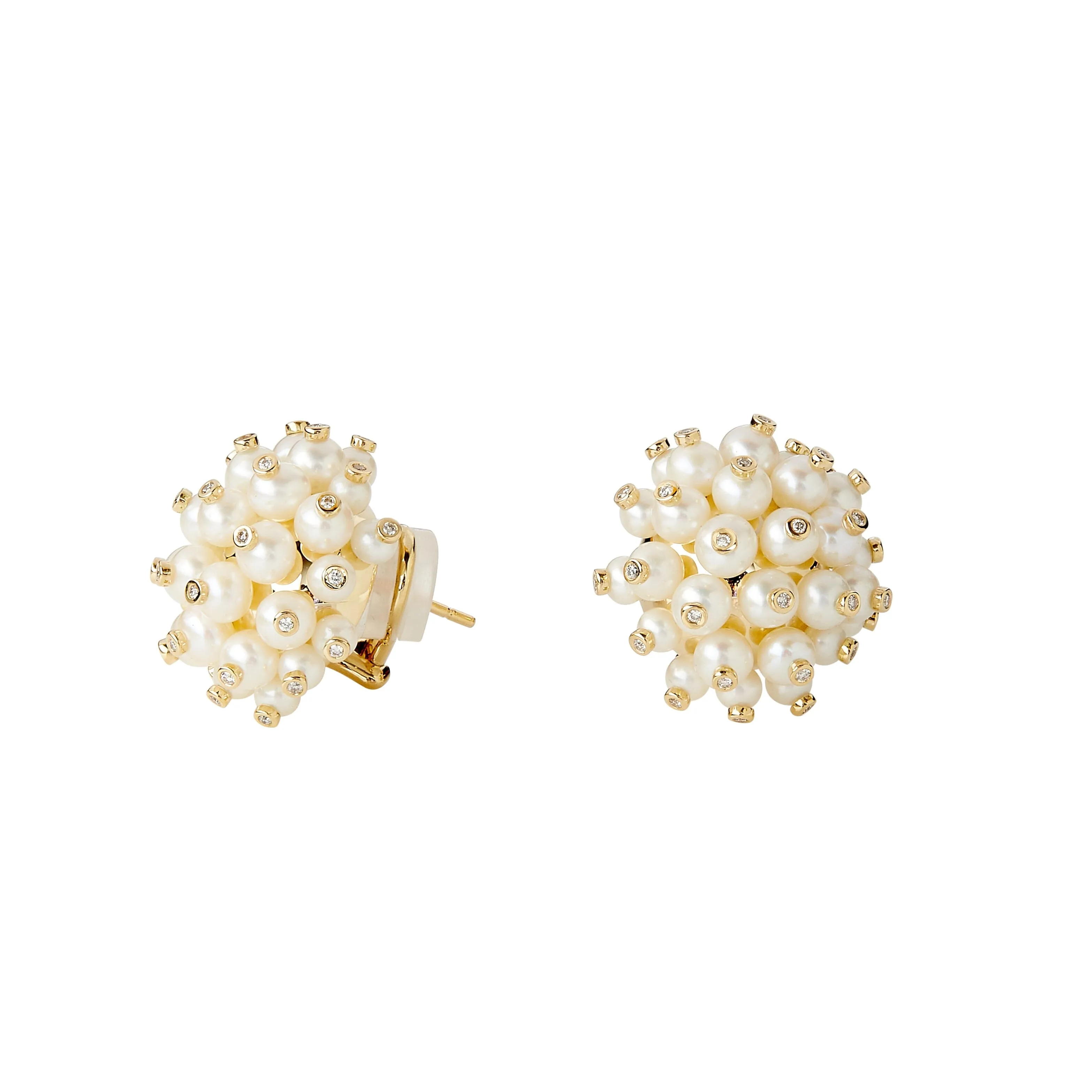 Mogul Pearl Cluster Earrings