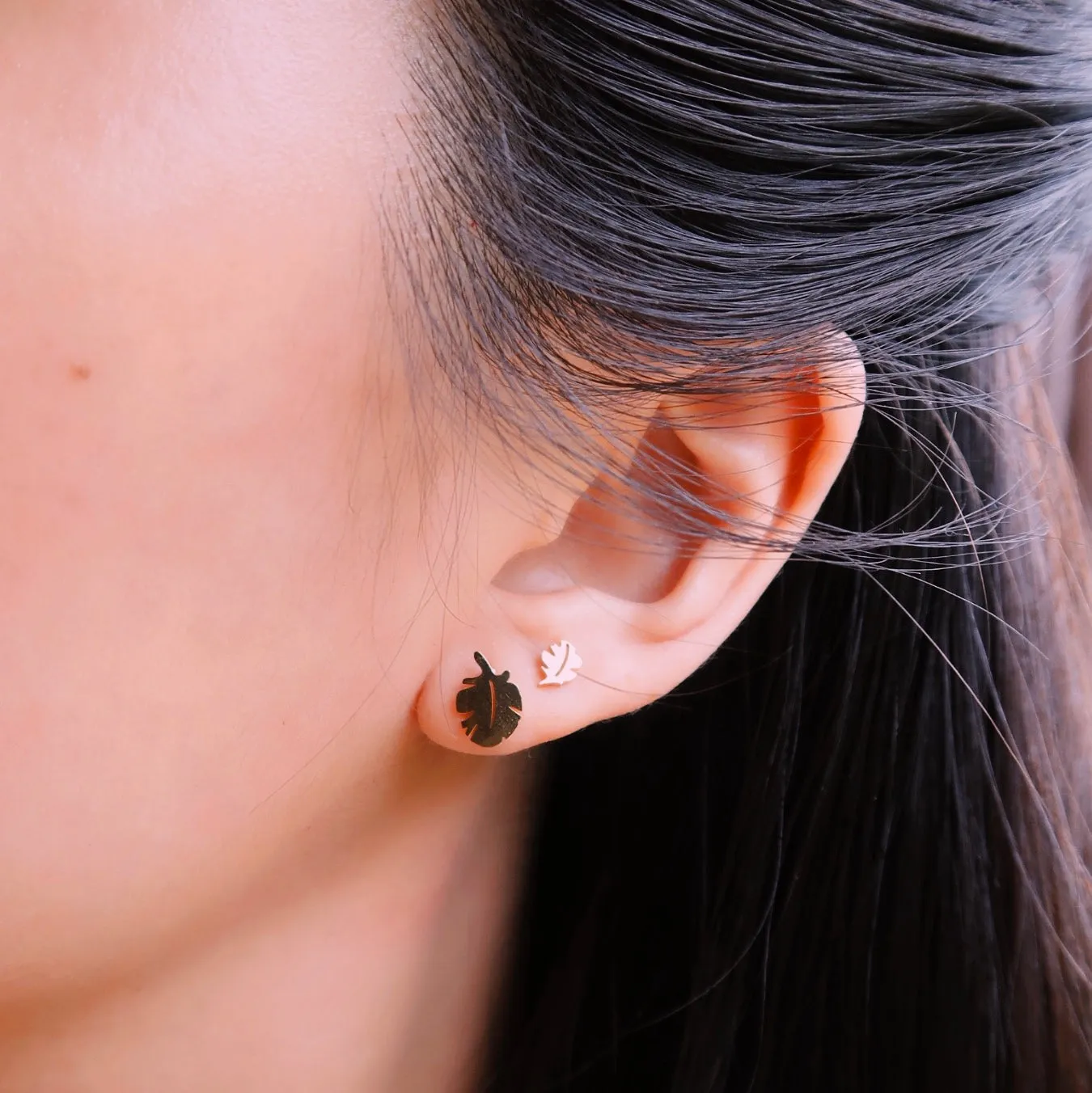 Monstera Leaf Stud Earrings