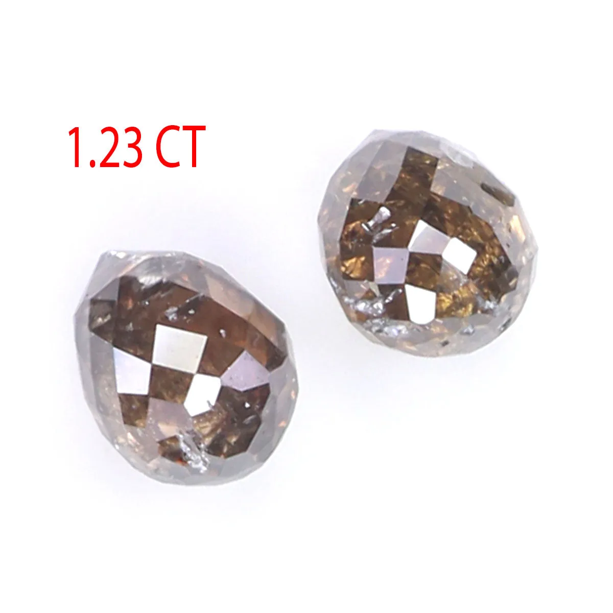 Natural Loose briolette Brown Color Diamond 1.23 CT 4.30 MM Drop Shape Rose Cut Diamond KDK2275