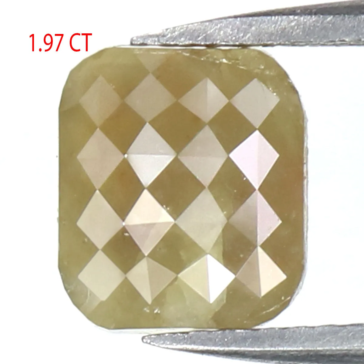 Natural Loose Cushion Green Grey Color Diamond 1.97 CT 8.00 MM Cushion Shape Rose Cut Diamond KR116