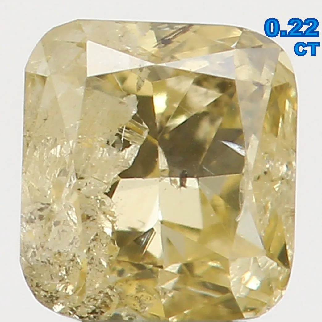 Natural Loose Diamond Cushion Yellow Color I1 Clarity 3.40 MM 0.22 Ct L5597