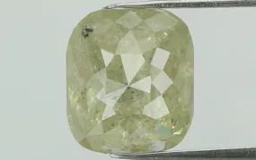 Natural Loose Diamond Cushion Yellow Grey Color I2 Clarity 7.10 MM 1.70 Ct KDL7412