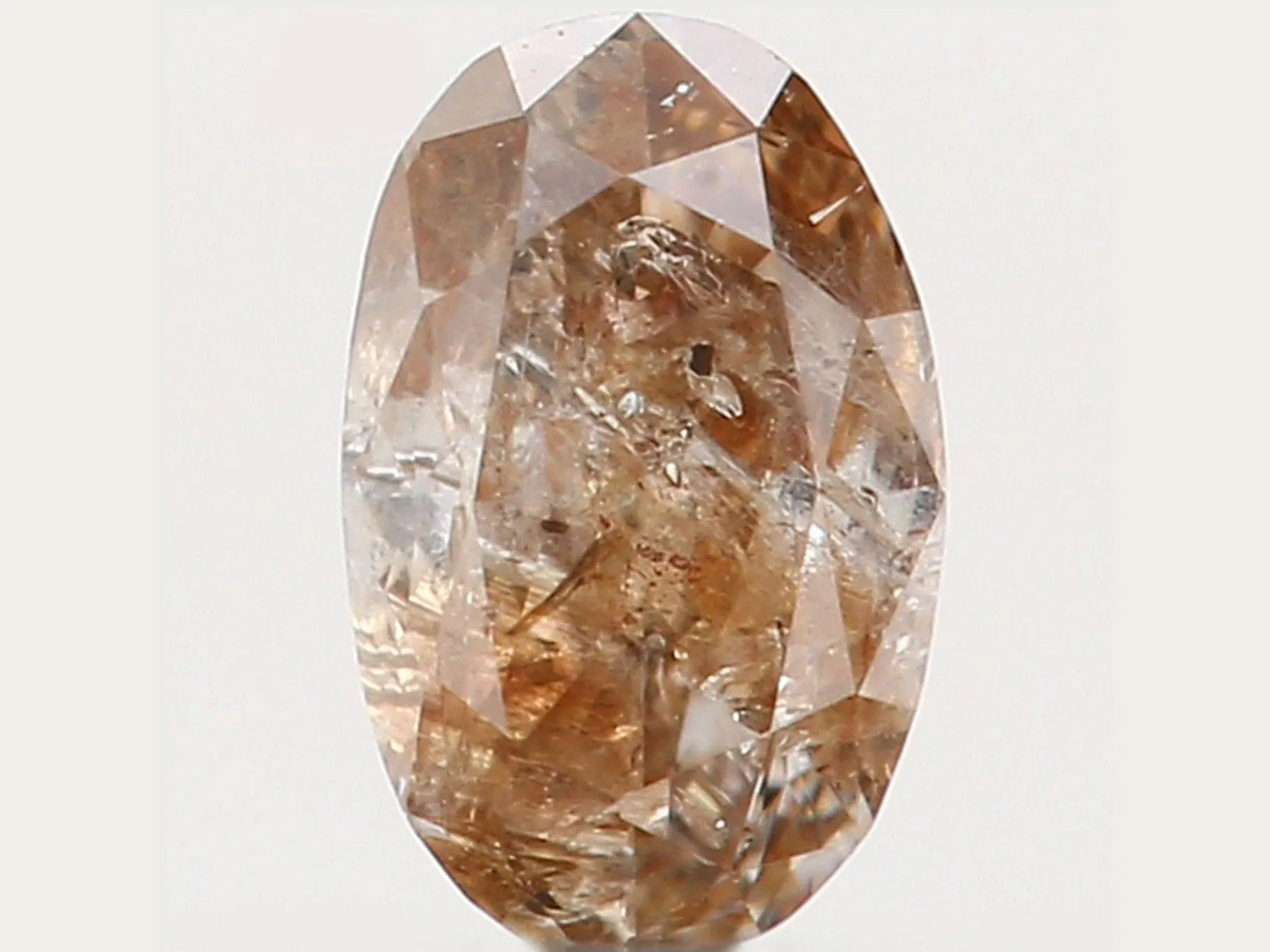 Natural Loose Diamond Oval Brown Color I2 Clarity 3.90 MM 0.13 Ct L5512