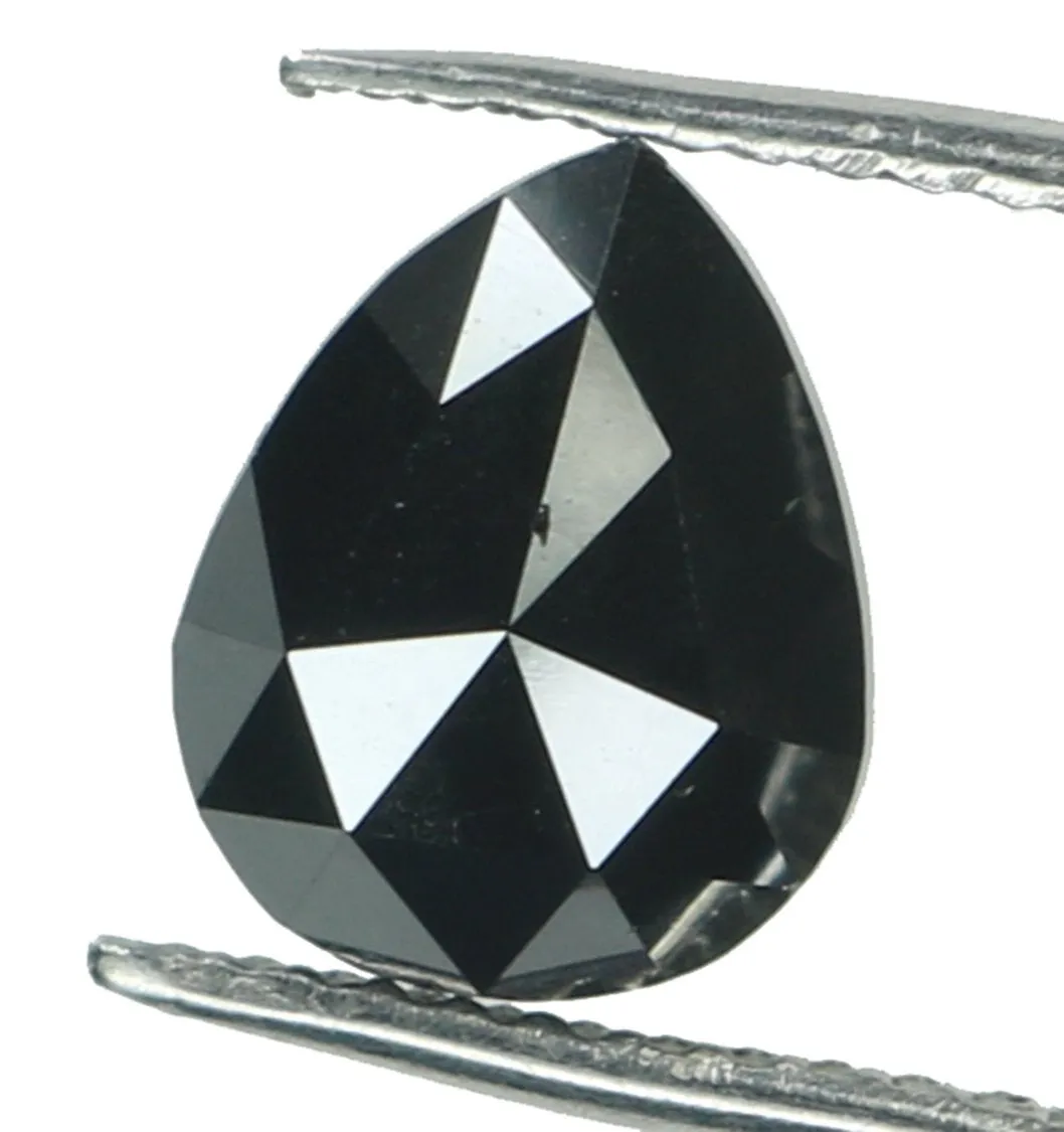 Natural Loose Diamond Pear Black Color I3 Clarity 7.10 MM 0.87 Ct KDL6775