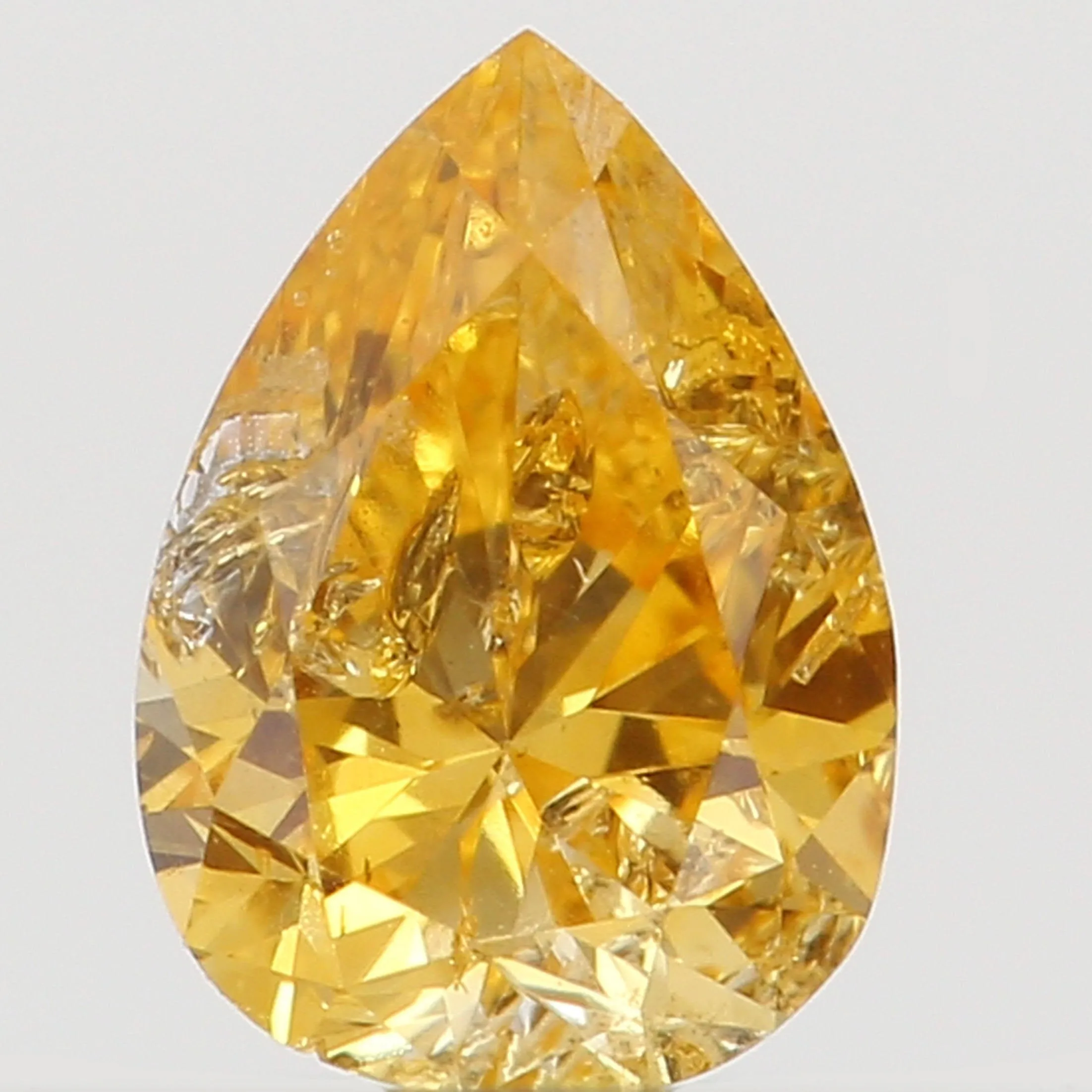 Natural Loose Diamond Pear Orange Color SI2 Clarity 4.50 MM 0.20 Ct KDL5669