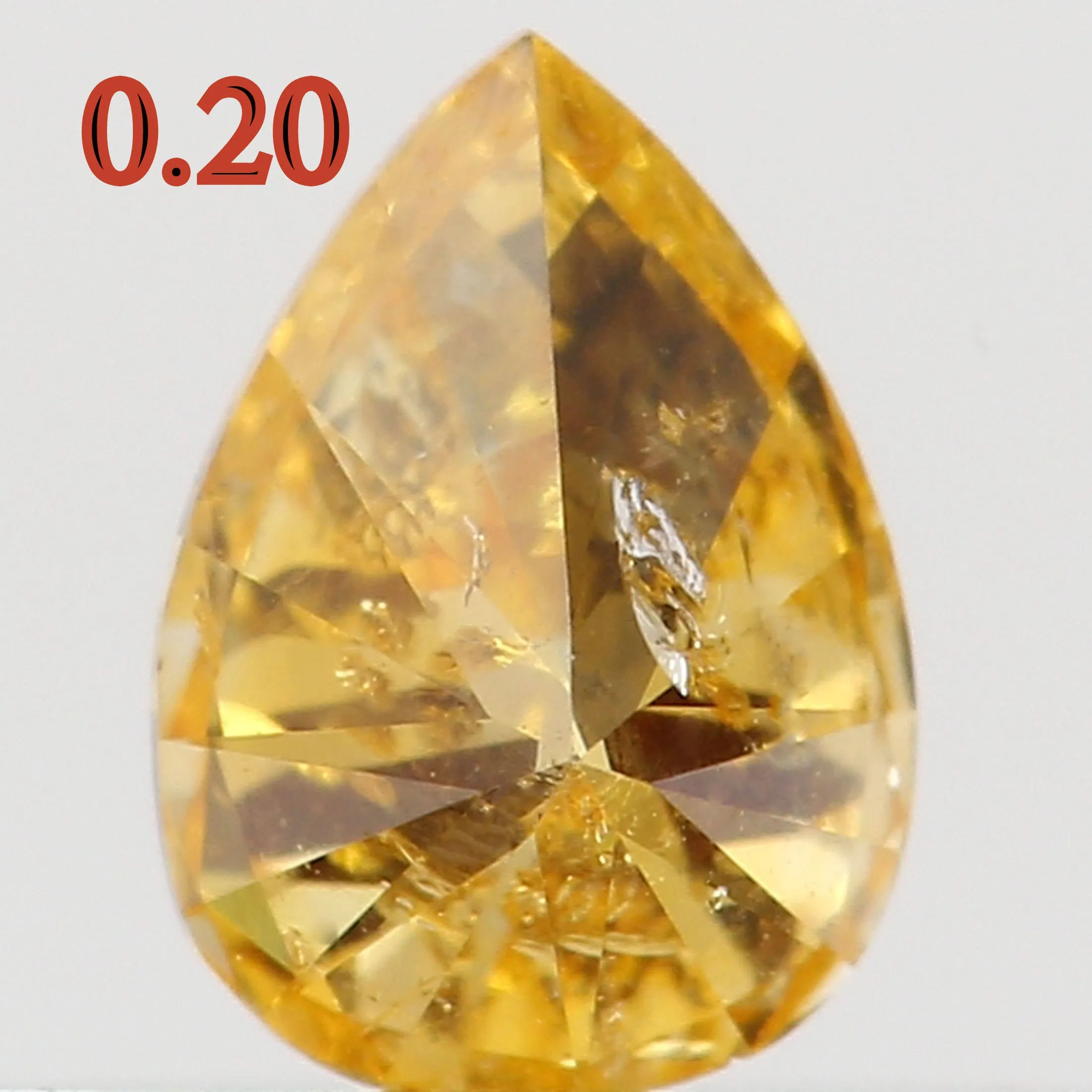 Natural Loose Diamond Pear Orange Color SI2 Clarity 4.50 MM 0.20 Ct KDL5669