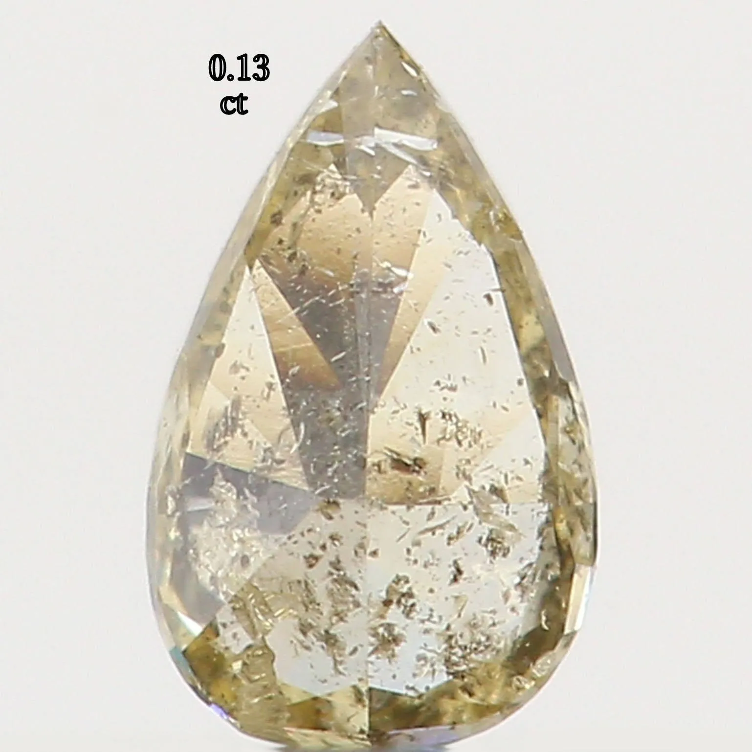 Natural Loose Diamond Pear Yellow Color I2 Clarity 4.20 MM 0.13 Ct KR874