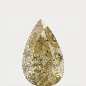 Natural Loose Diamond Pear Yellow Color I2 Clarity 4.20 MM 0.13 Ct KR874