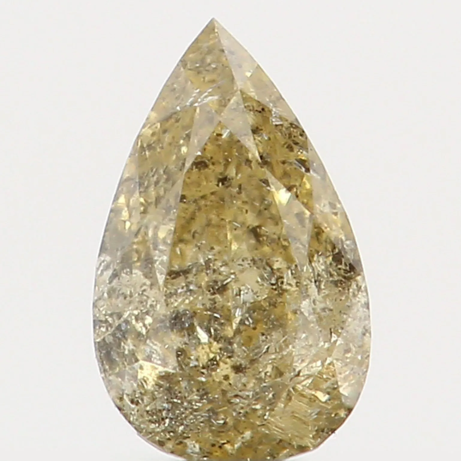 Natural Loose Diamond Pear Yellow Color I2 Clarity 4.20 MM 0.13 Ct KR874