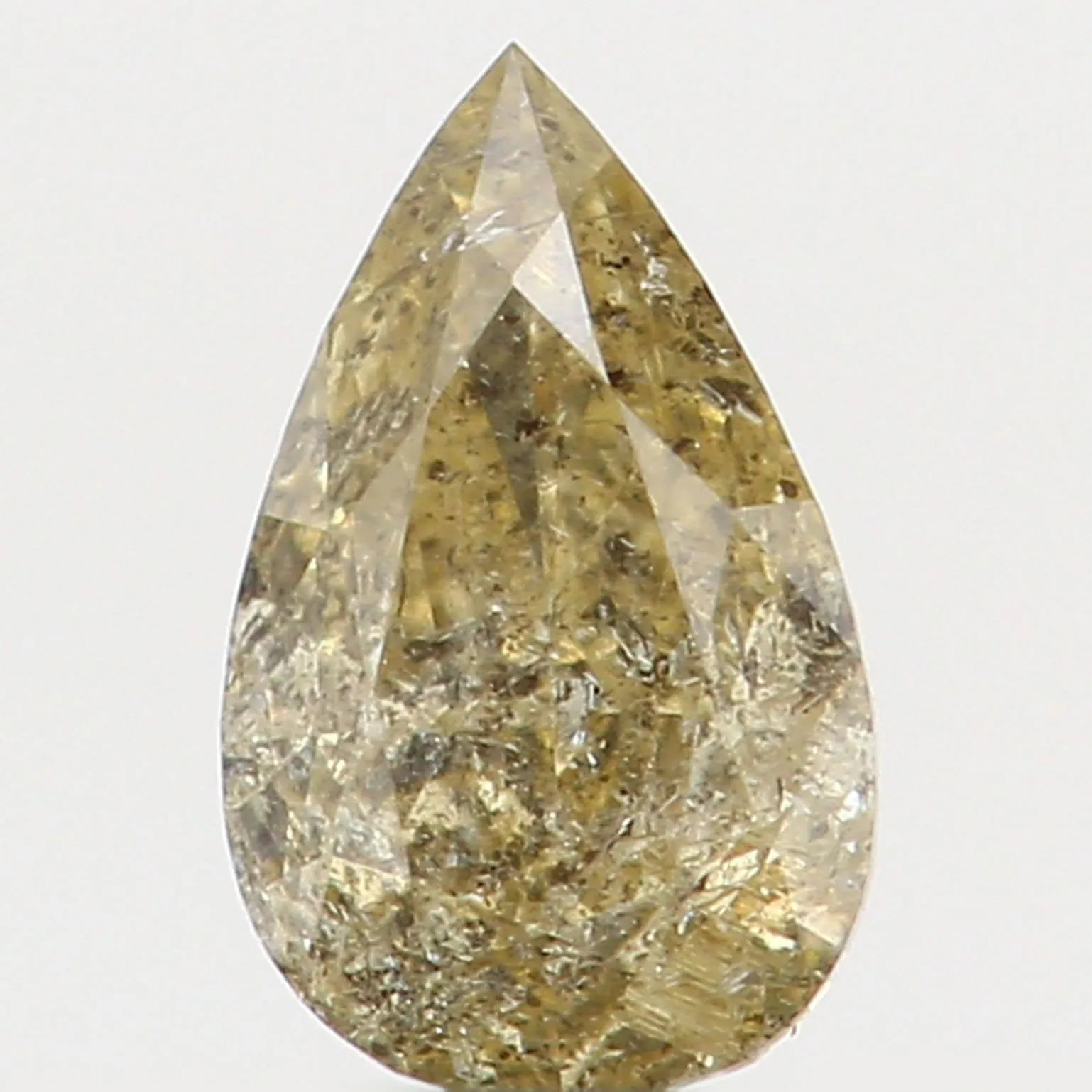 Natural Loose Diamond Pear Yellow Color I2 Clarity 4.20 MM 0.13 Ct KR874