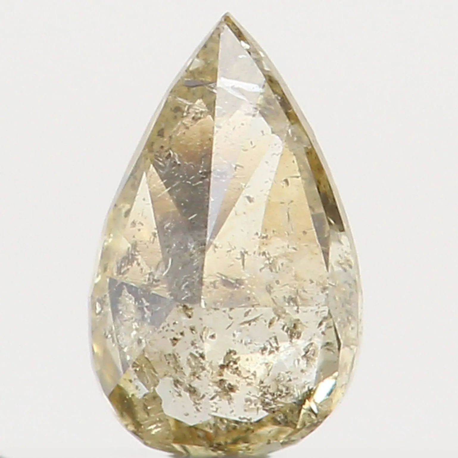 Natural Loose Diamond Pear Yellow Color I2 Clarity 4.20 MM 0.13 Ct KR874