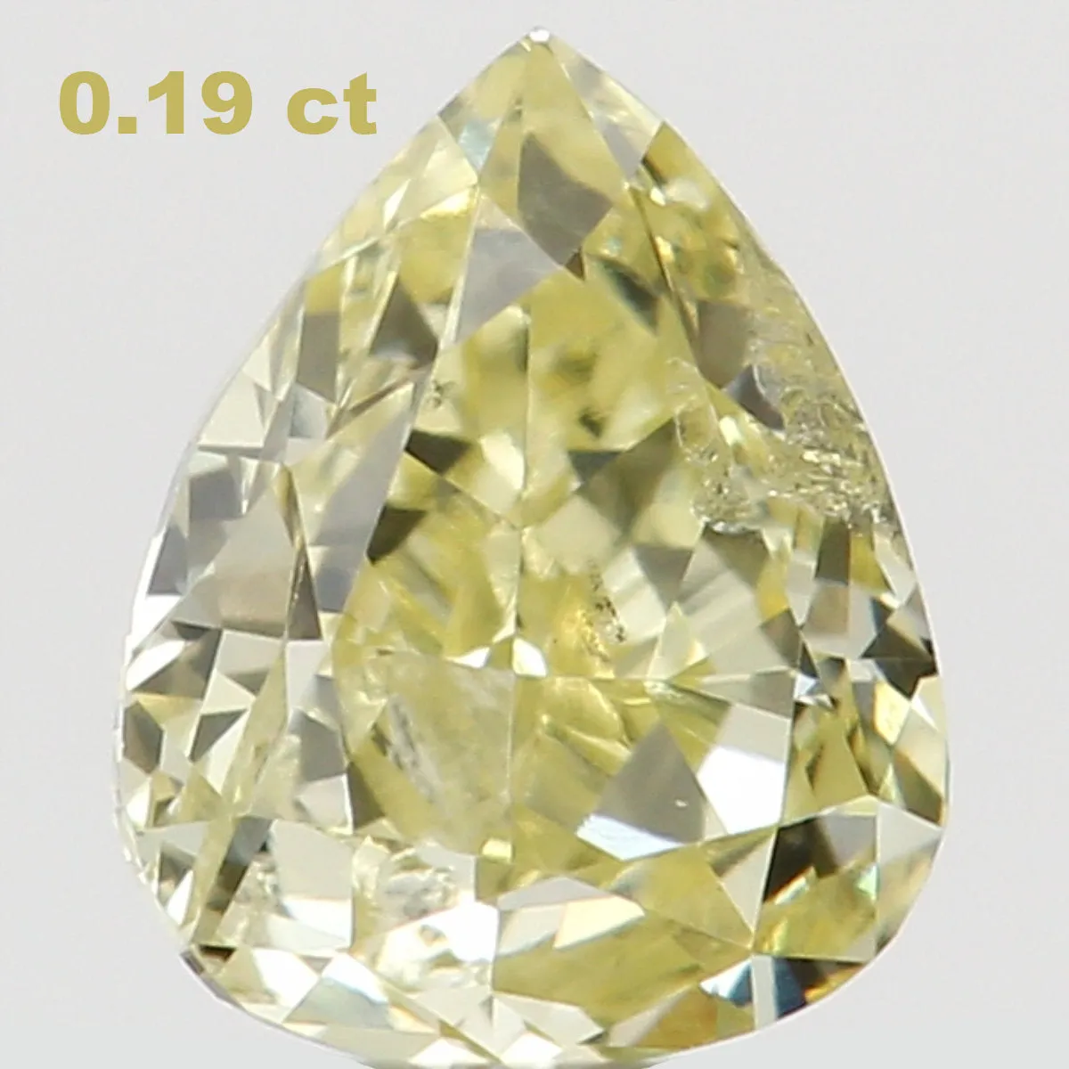 Natural Loose Diamond Pear Yellow Color SI1 Clarity 4.00 MM 0.19 Ct L6500