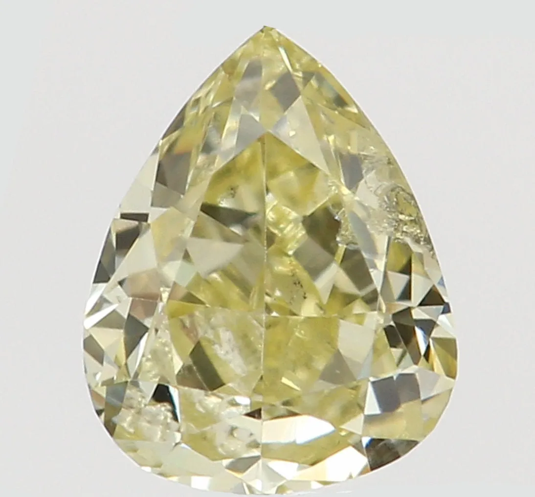 Natural Loose Diamond Pear Yellow Color SI1 Clarity 4.00 MM 0.19 Ct L6500