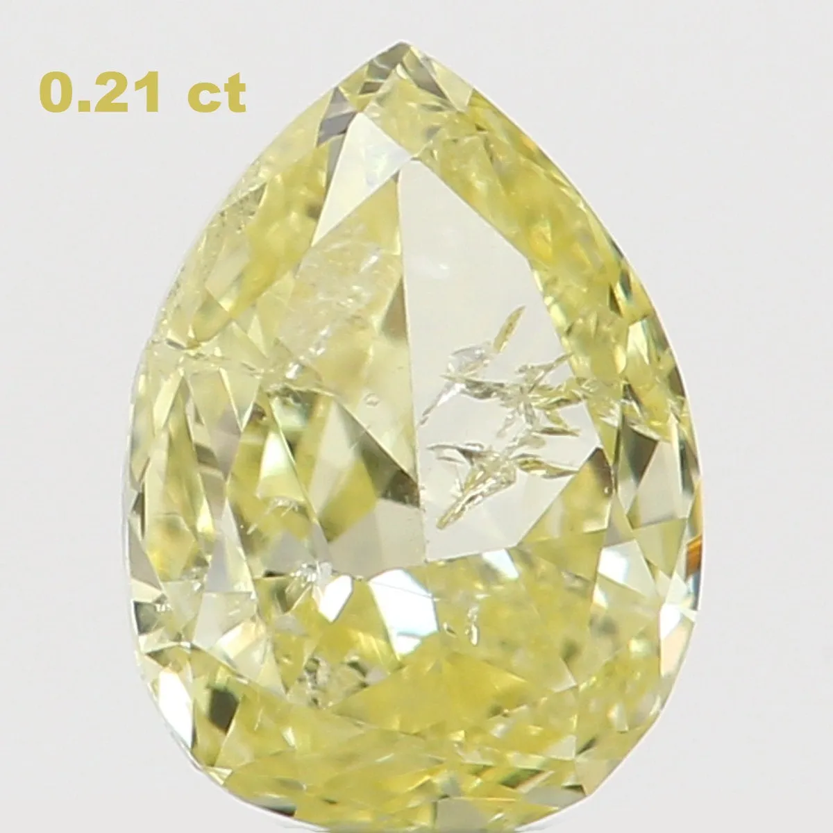 Natural Loose Diamond Pear Yellow Color SI2 Clarity 4.40 MM 0.21 Ct L6444