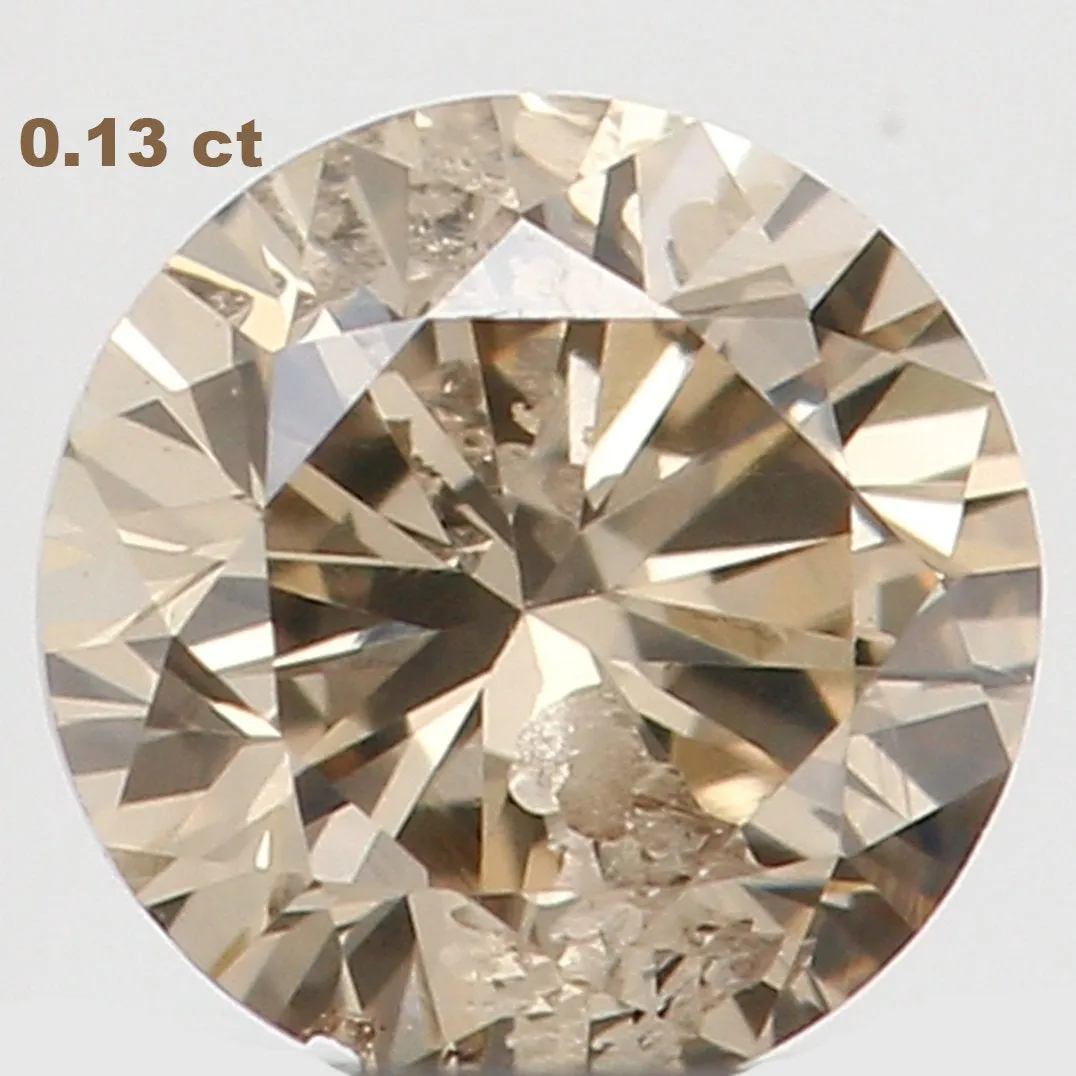 Natural Loose Diamond Round Brown Color SI2 Clarity 3.30 MM 0.13 Ct L5991