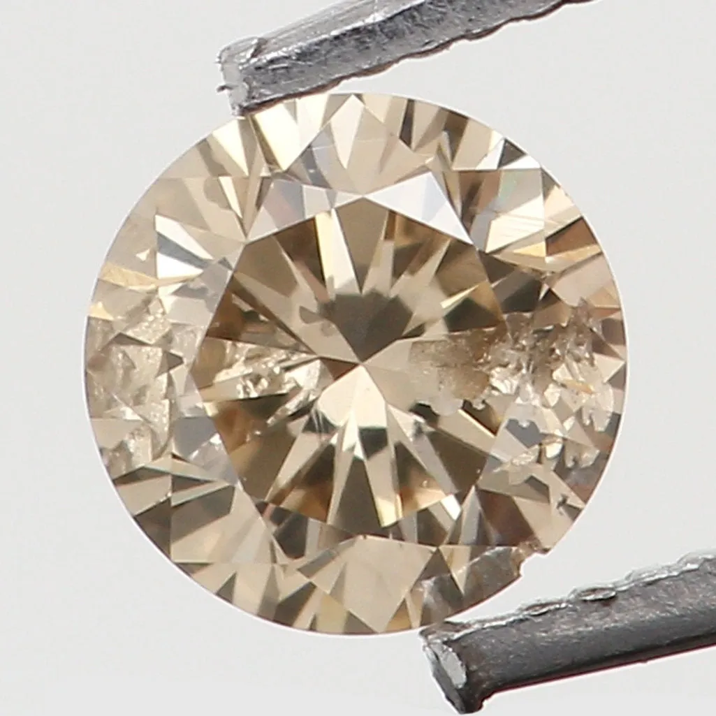 Natural Loose Diamond Round Brown Color SI2 Clarity 3.30 MM 0.13 Ct L5991