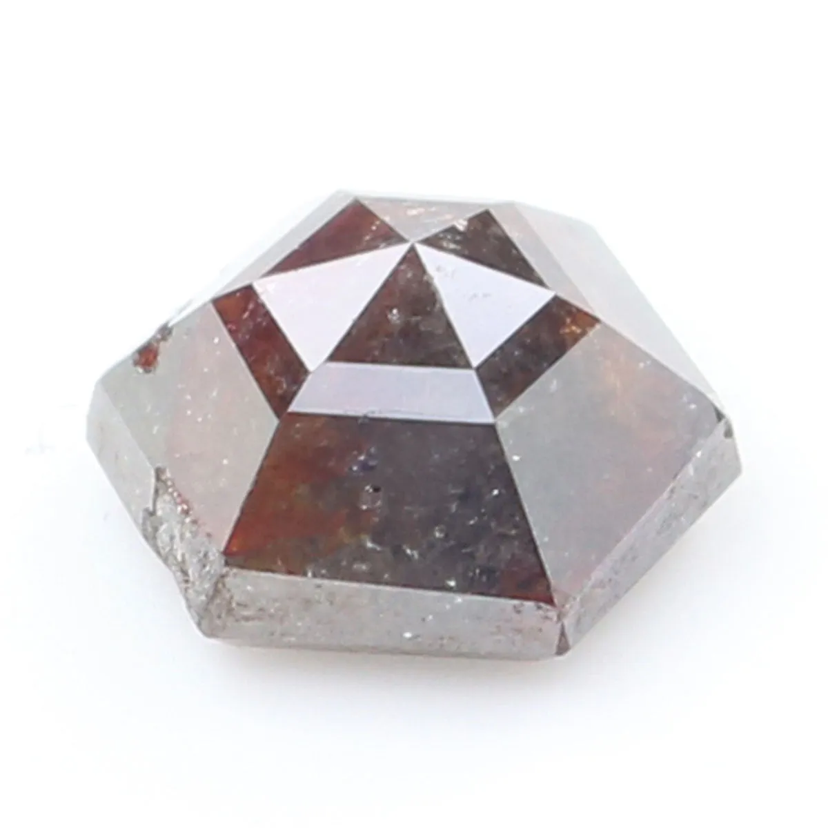 Natural Loose Hexagon Brown Color Diamond 1.40 CT 6.40 MM Hexagon Shape Rose Cut Diamond L7203