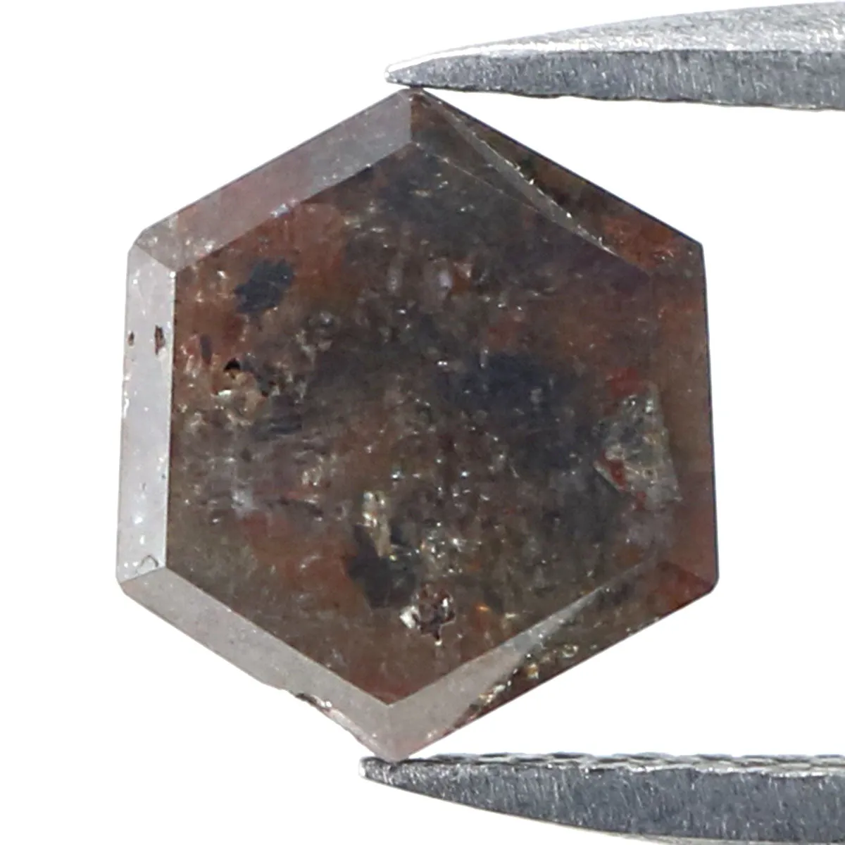 Natural Loose Hexagon Brown Color Diamond 1.40 CT 6.40 MM Hexagon Shape Rose Cut Diamond L7203