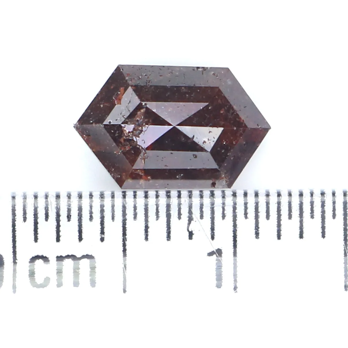 Natural Loose Hexagon Brown Color Diamond 1.87 CT 7.20 MM Hexagon Shape Rose Cut Diamond L6689