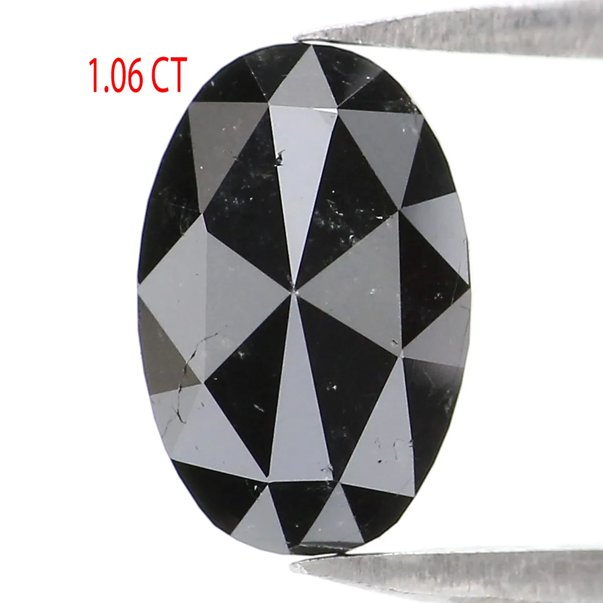 Natural Loose Oval Diamond Black Color 1.06 CT 8.31 MM Oval Shape Rose Cut Diamond KR2514