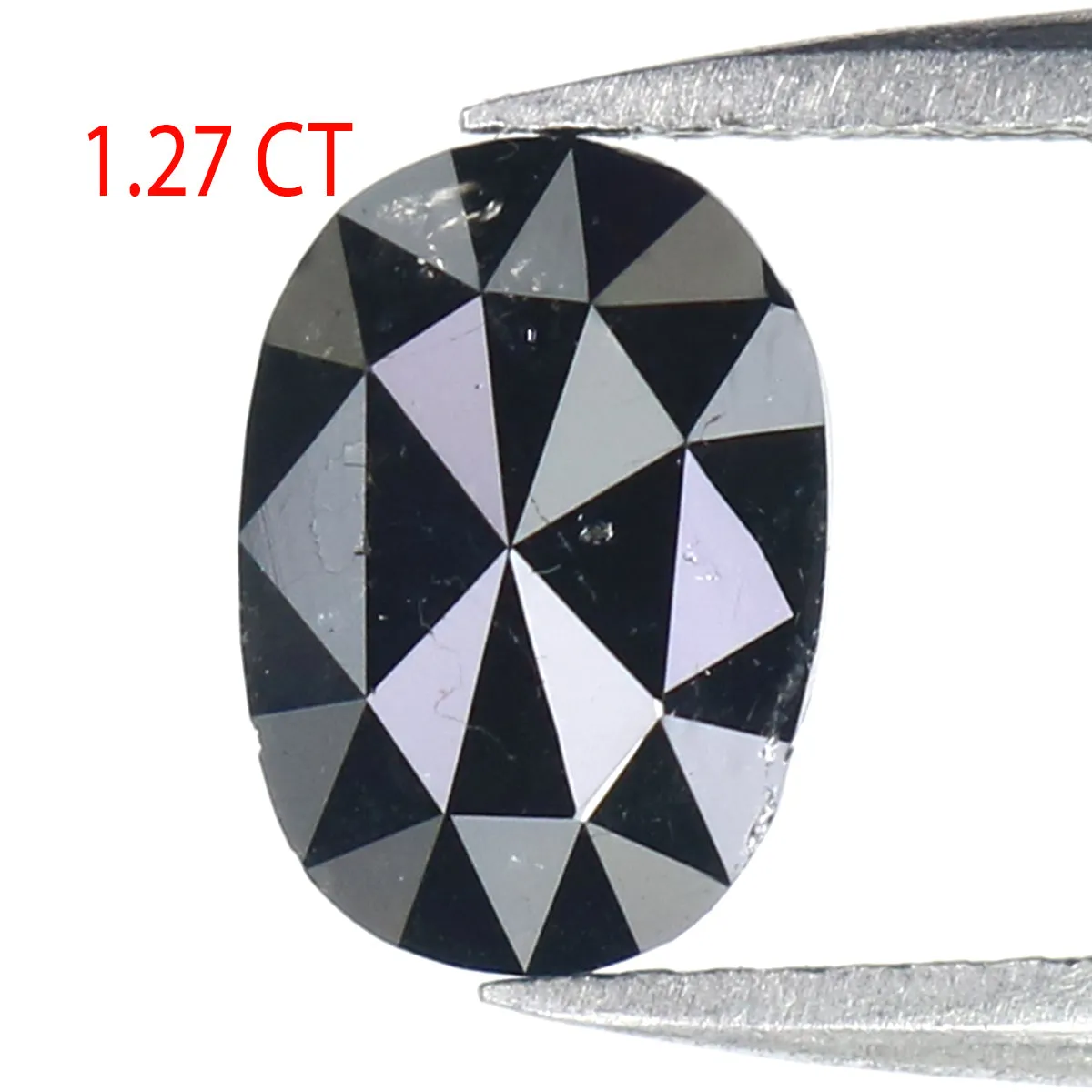 Natural Loose Oval Diamond Black Color 1.27 CT 8.10 MM Oval Shape Rose Cut Diamond KR1845