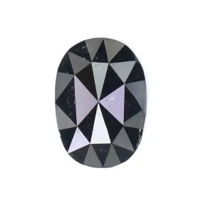 Natural Loose Oval Diamond Black Color 1.27 CT 8.10 MM Oval Shape Rose Cut Diamond KR1845