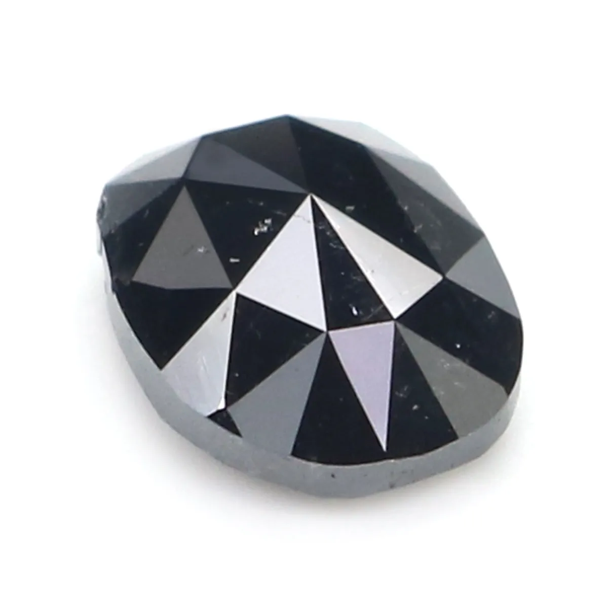 Natural Loose Oval Diamond Black Color 1.27 CT 8.10 MM Oval Shape Rose Cut Diamond KR1845